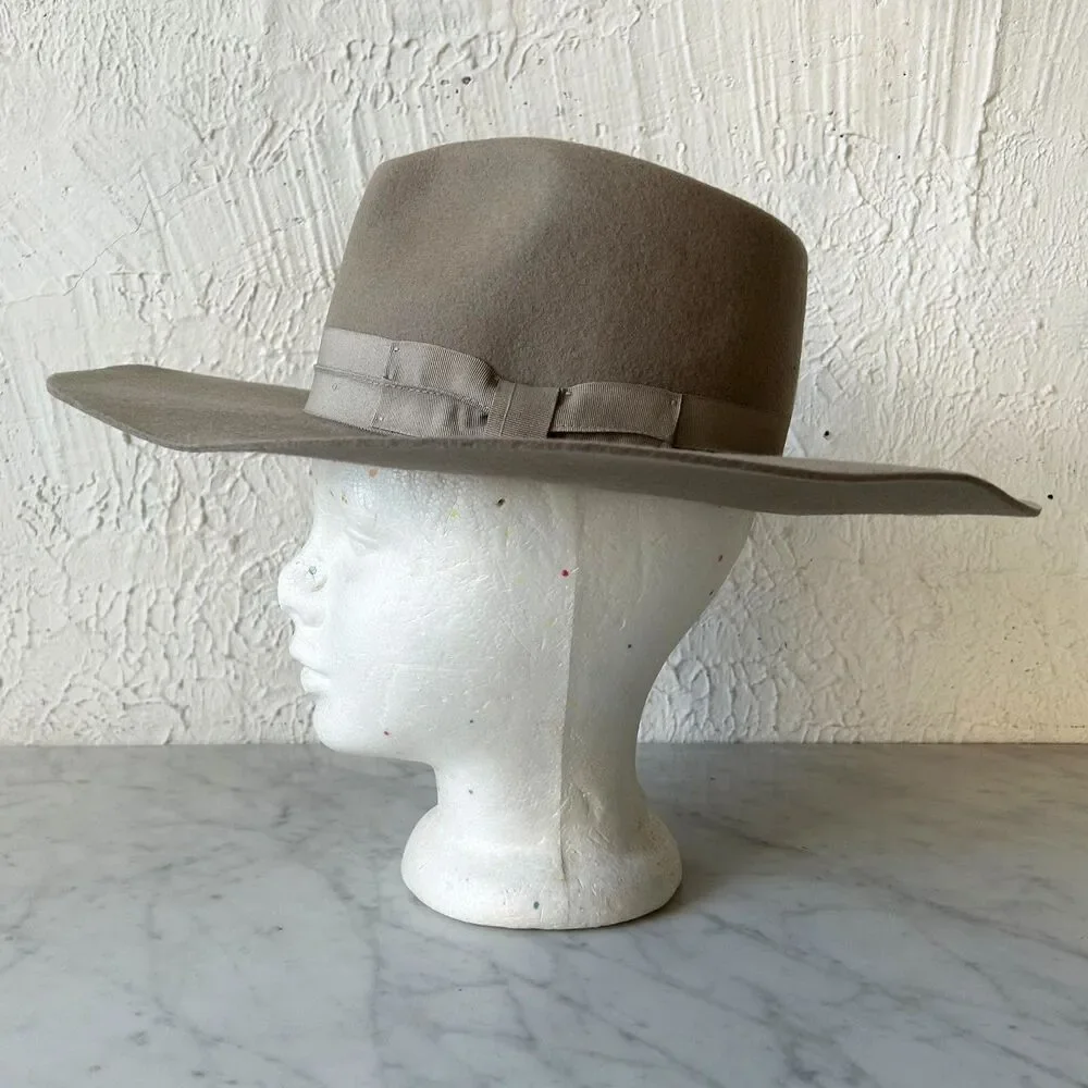 Wyeth Wide Brim Women's Lila Fedora Hat Brown Wool Ribbon Band One Size